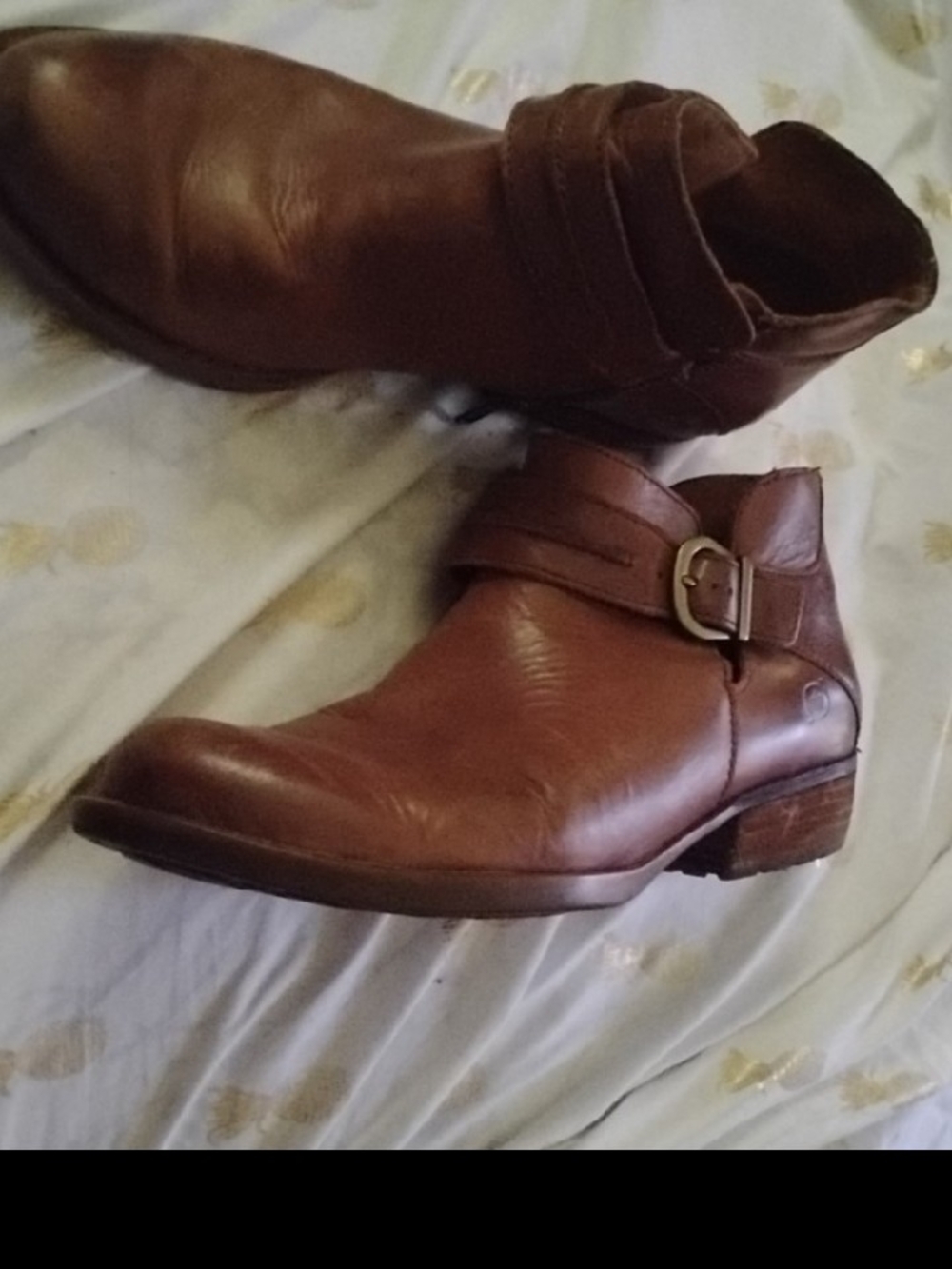Women's Brown Leather Ankle Boots with Buckle